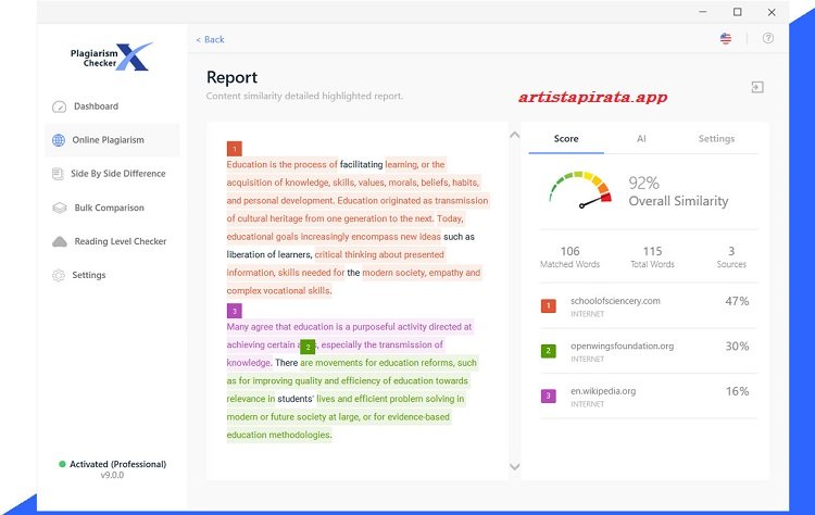 Plagiarism Checker X For Windows
