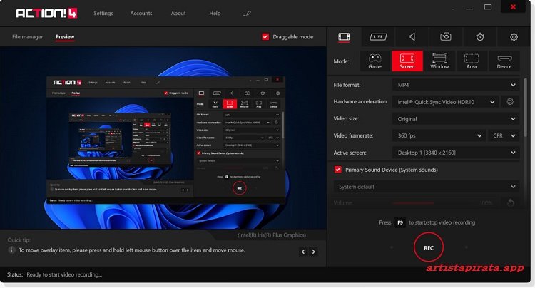 Mirillis Action 2026 Portable Version