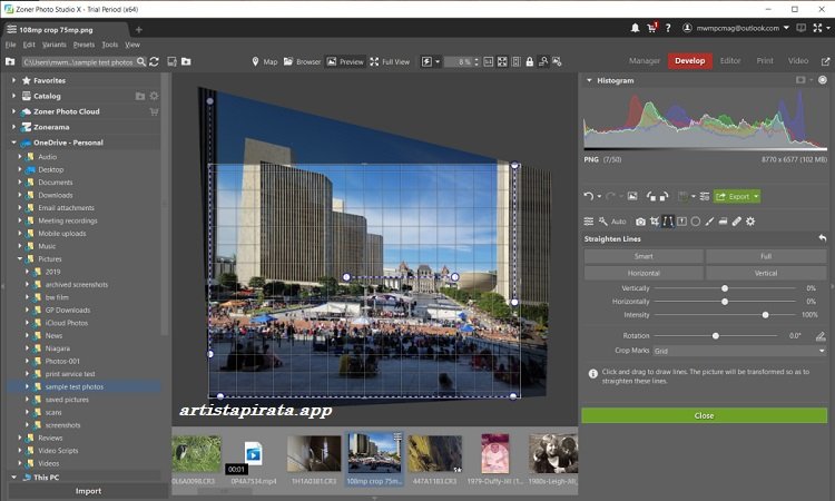 Zoner Studio Interfaz en Espanol