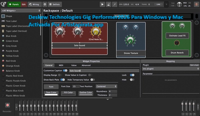 Descarga la versión completa aGigctivada de Gig Performer 2026 para Mac y Windows