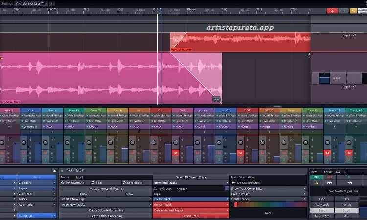 Tracktion Waveform Full Activado