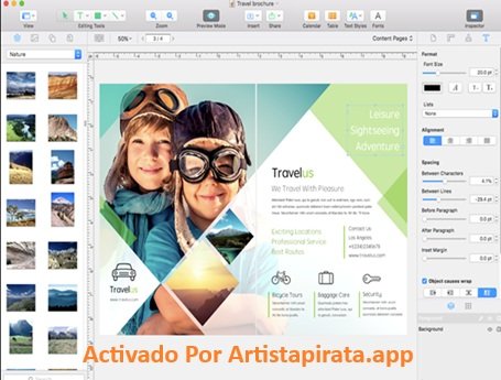 Software de autoedición Swift Publisher con plantillas profesionales para Mac