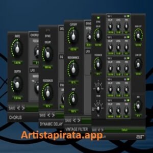 Interfaz de Creative FX Collection Plus Full Espanol mostrando efectos de audio para producción musical