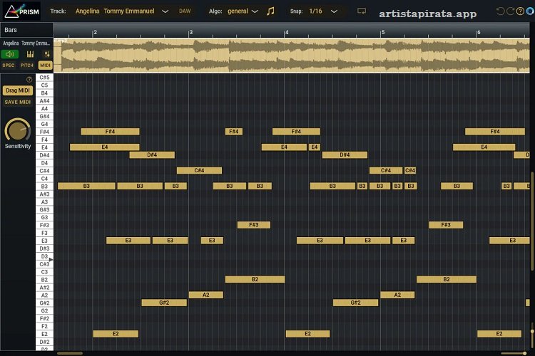Aurally Sound Prism Full Espanol Interfaz