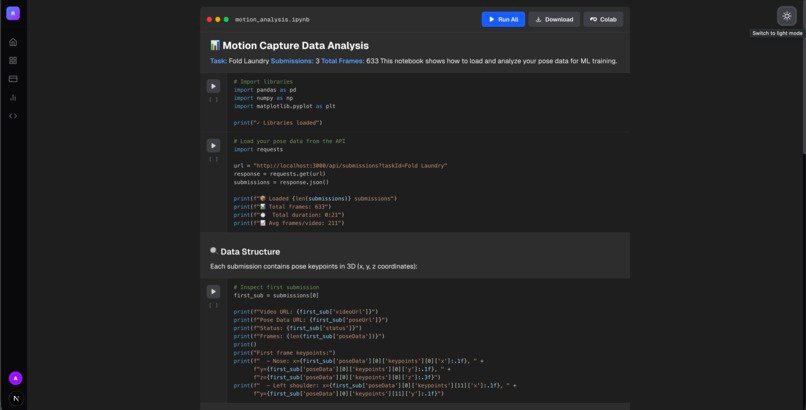 Interfaz de OpenMotion con editor de escenas, línea de tiempo y herramientas de IA para crear animaciones y vídeos.