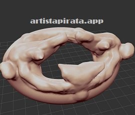 Modelo tridimensional en ByHand con iluminación en tiempo real para estudiar el volumen, las proporciones y los detalles de una escultura digital.